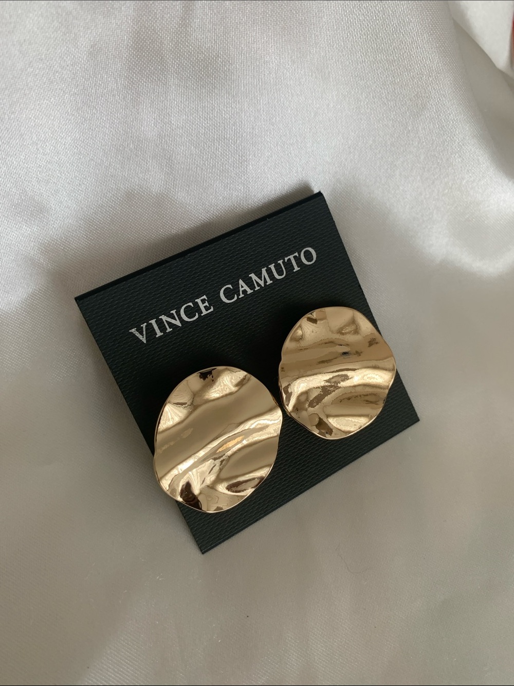 Vince Camuto Textured Gold Round Earrings
